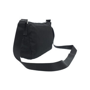 Prada Black Crossbody saffiano messenger Tessuto Leather bag Nero